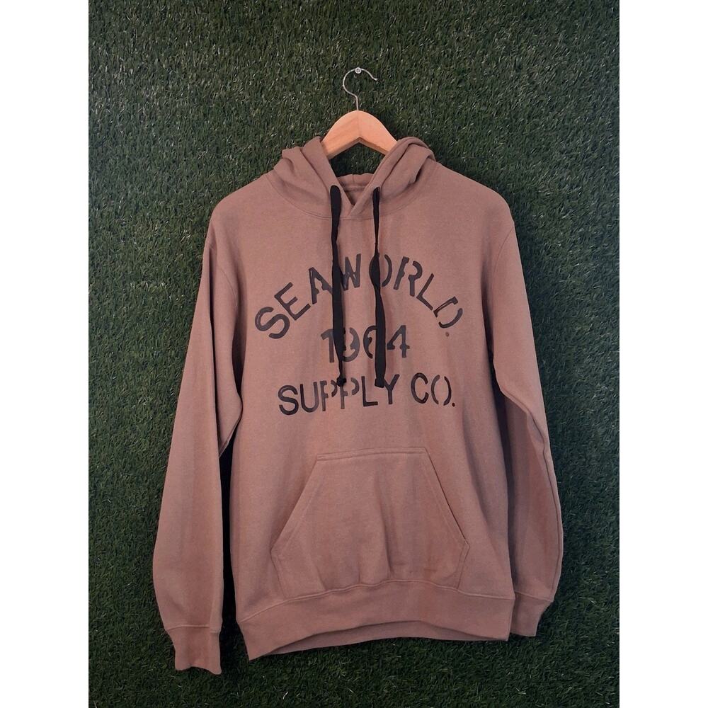 SeaWorld 1964 Supply Co. Cargo Pullover Hoodie Brown Khaki Men's Size S Small